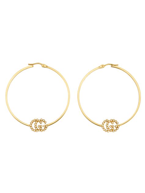 gucci gg diamond earrings|gucci double g hoop earrings.